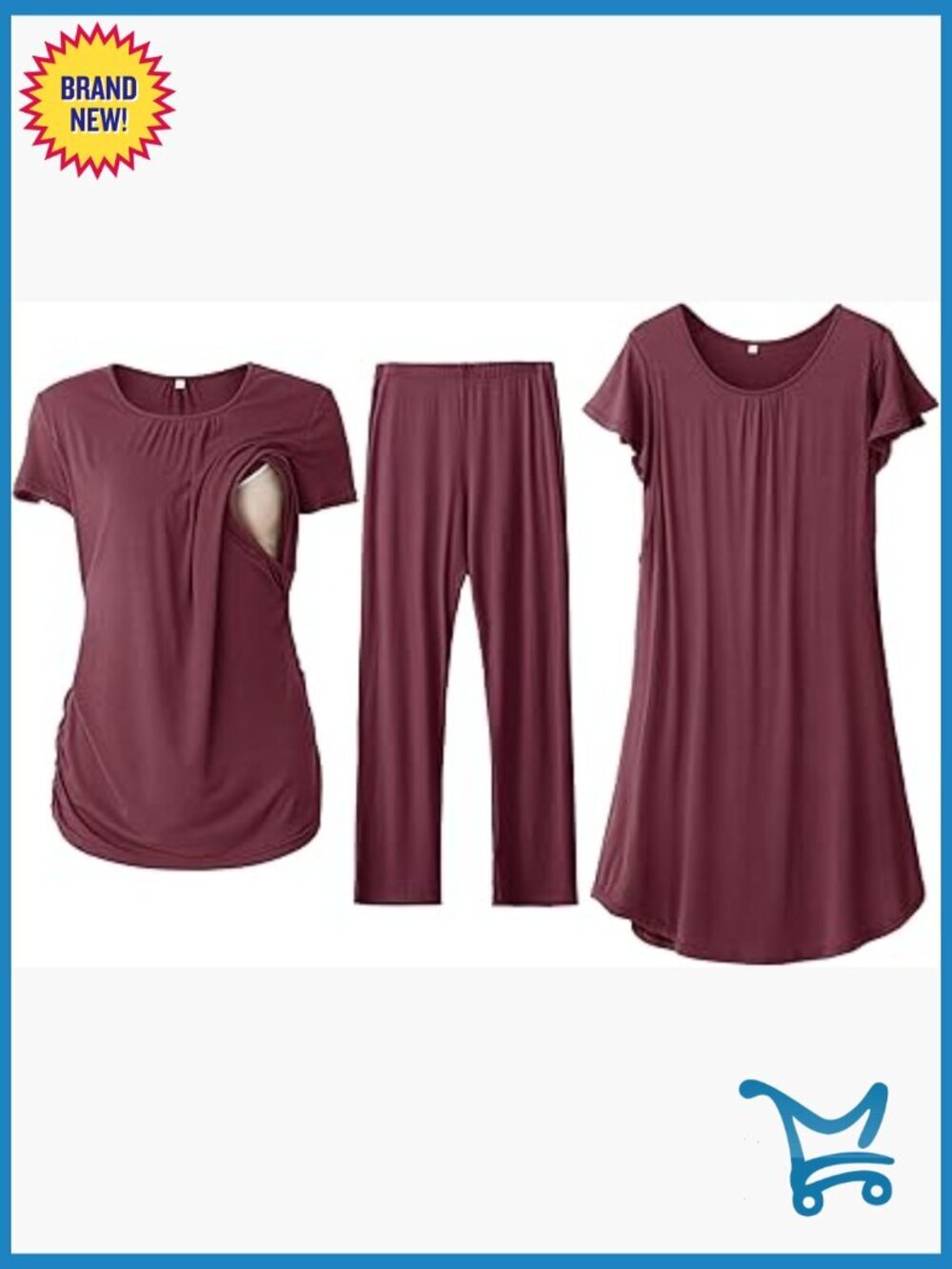 3-Piece Maternity Nursing Pajama Set - Sleepwear for Mom